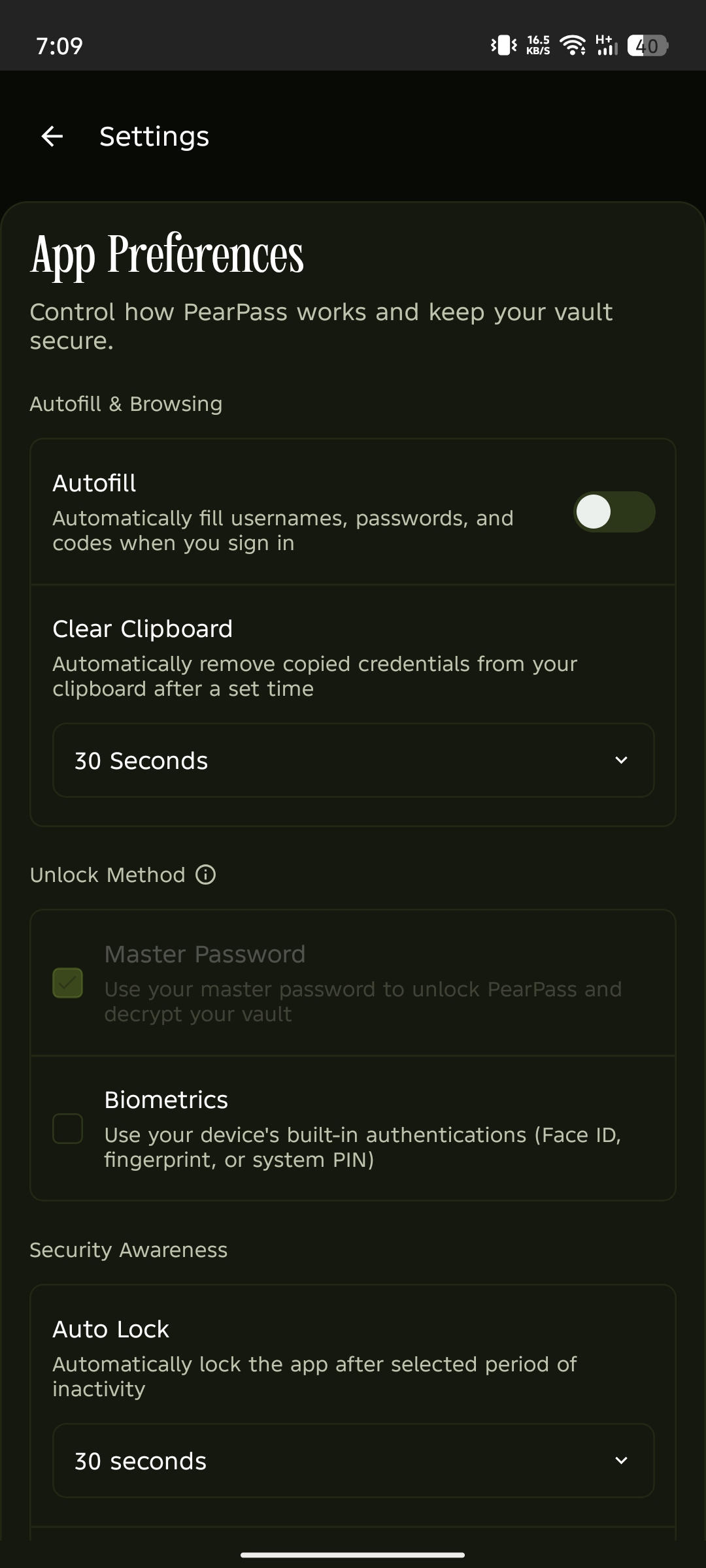 Turn on Autofill