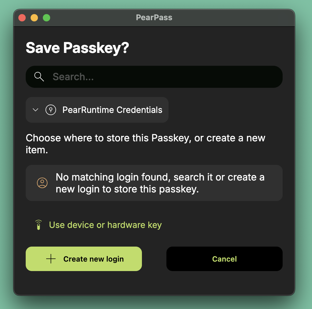 Create a new login
